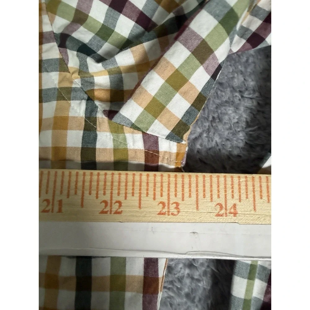 J Crew Slim Untucked Fit Flex Washed Multicolor Plaid Button Down Mens XL Casual